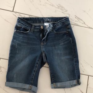 Tru Bermuda Denim Shorts Mid Rise 